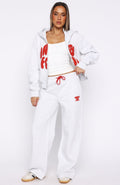 Club 14 Allie Boxy Zip Front Hoodie Grey Marle