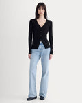 Cashmere Ribbed V-Neck Cardigan | Black