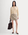 Cashmere Cropped Cardigan | Heather Light Camel