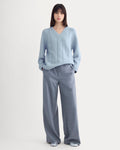 Cloud Cable V-Neck Sweater | Forever Blue