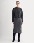 Cropped Boxy Crew in Luxe Merino | Heathered Black Donegal