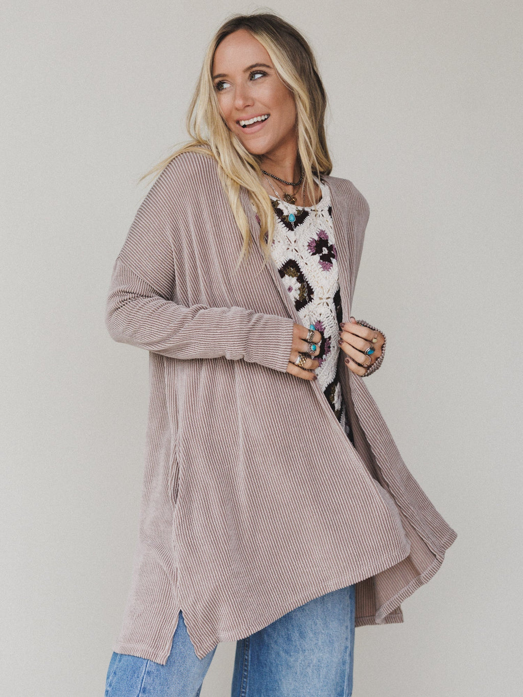 The Nest Classic Layers Cardigan - Acorn