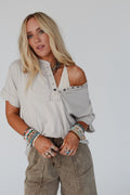 Sienna Henley Top - Beige