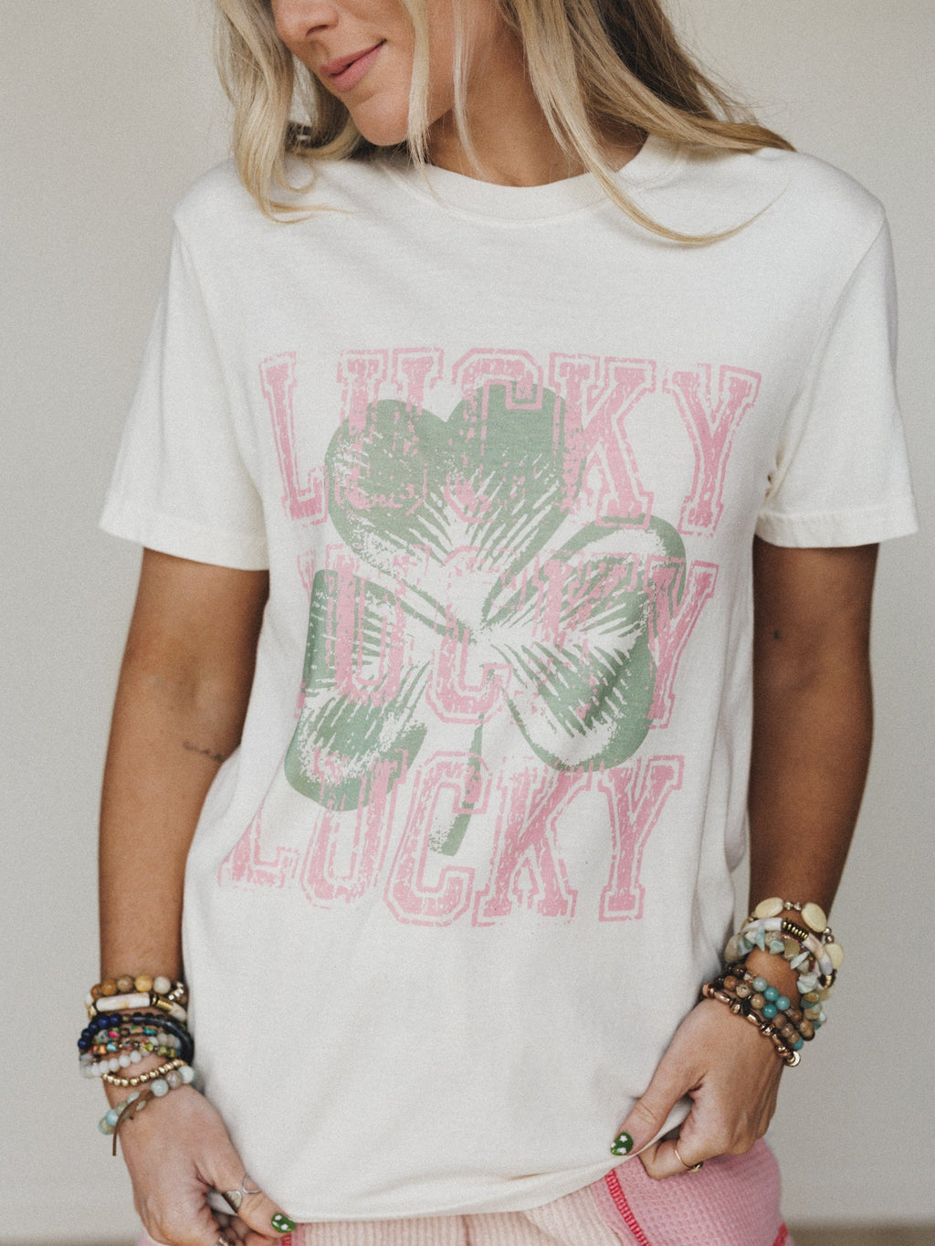 The Nest Happy Go Lucky Graphic Tee - Ivory