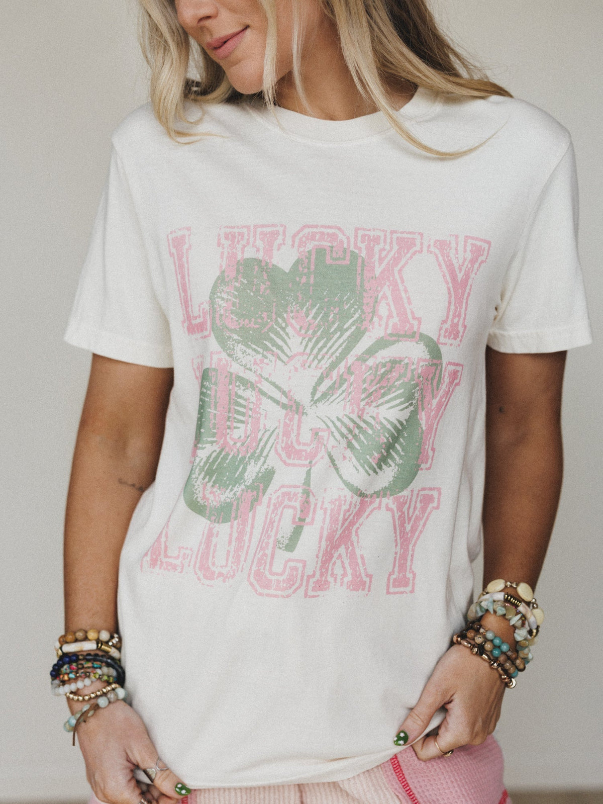 The Nest Happy Go Lucky Graphic Tee - Ivory