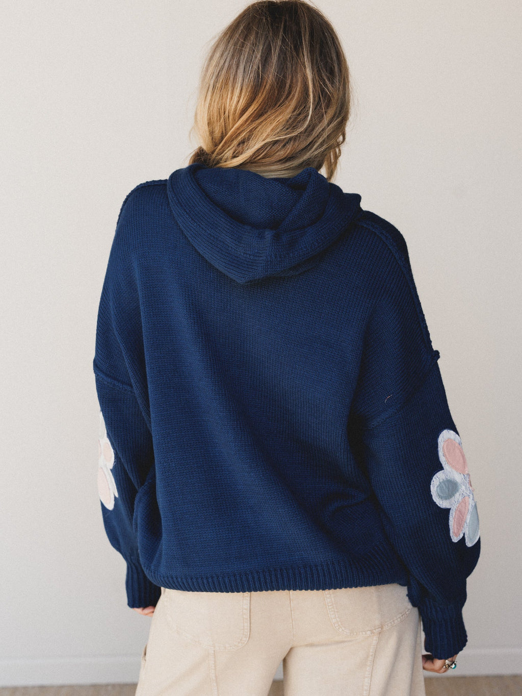 Blossom Wash Patchwork Hoodie - Teal