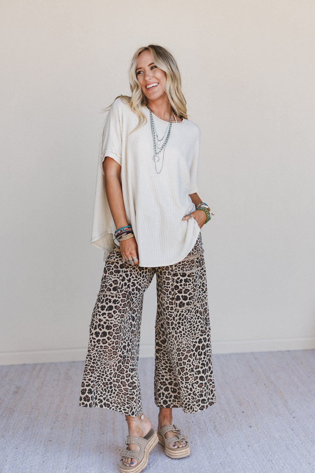 Next Stop Thermal Knit Top - Khaki