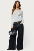 Cornella Boat Neck Striped Knit Top
