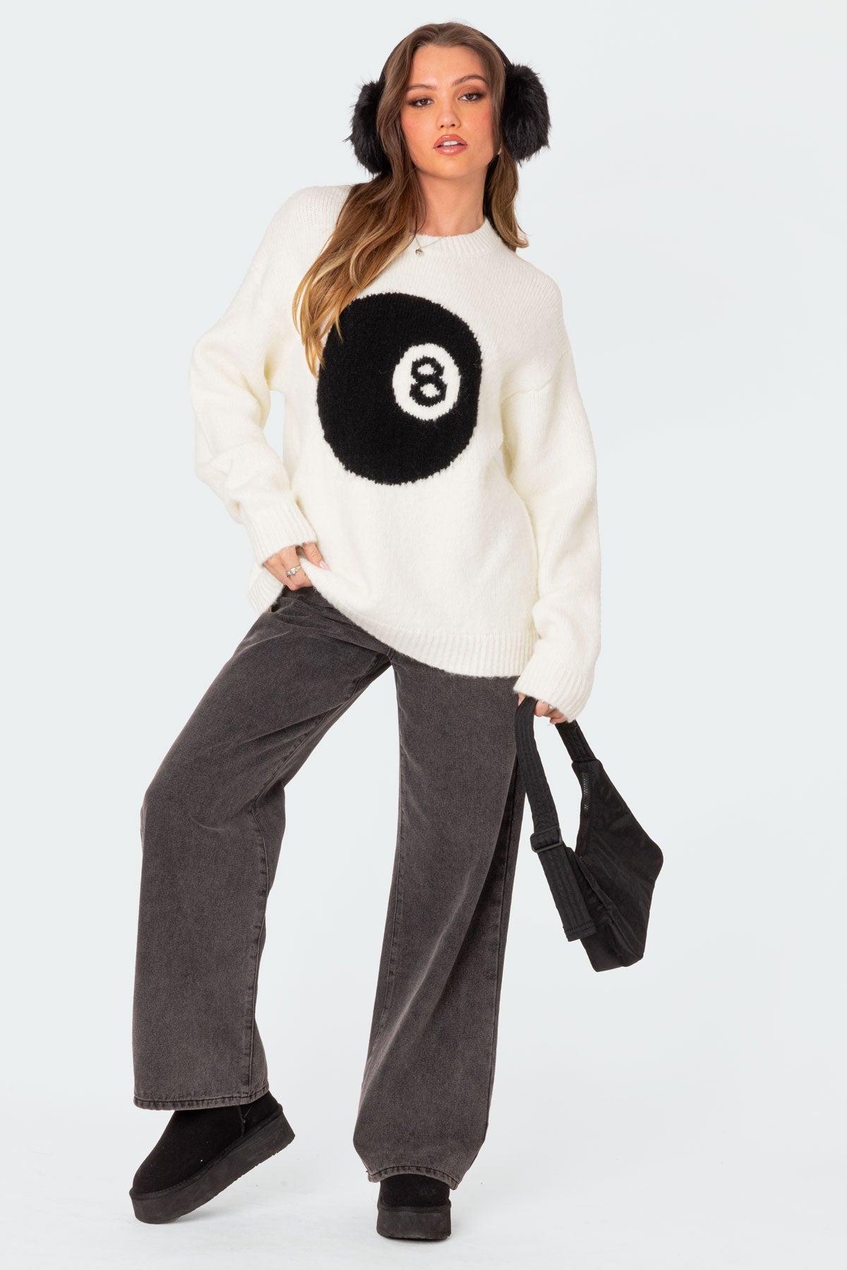 8 Ball Oversized Chunky Knit Sweater