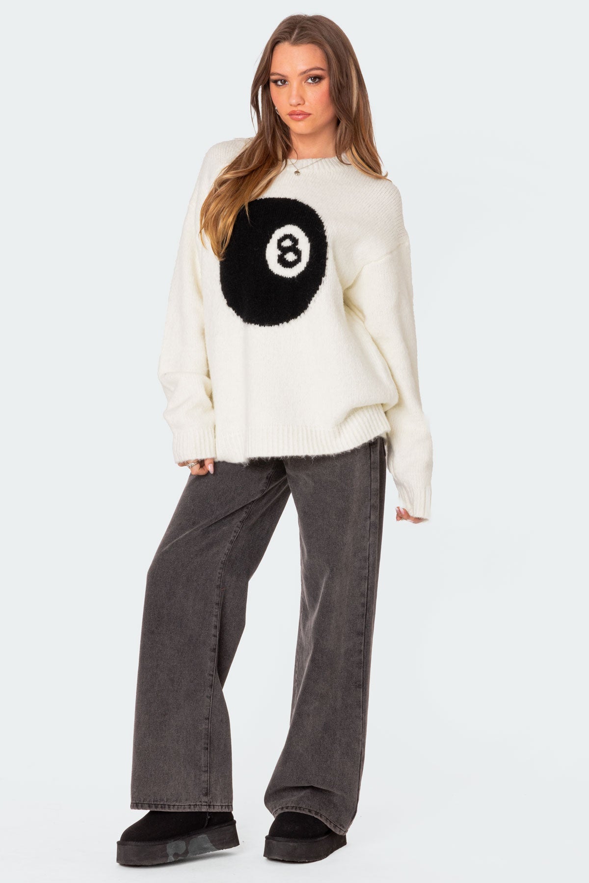 8 Ball Oversized Chunky Knit Sweater