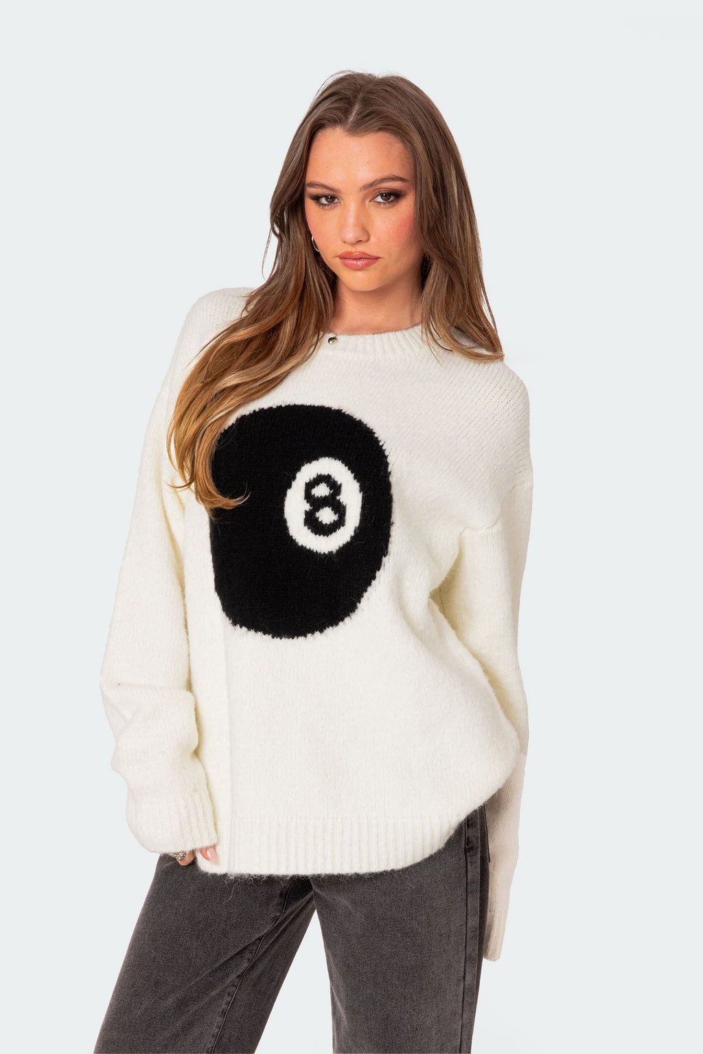 8 Ball Oversized Chunky Knit Sweater