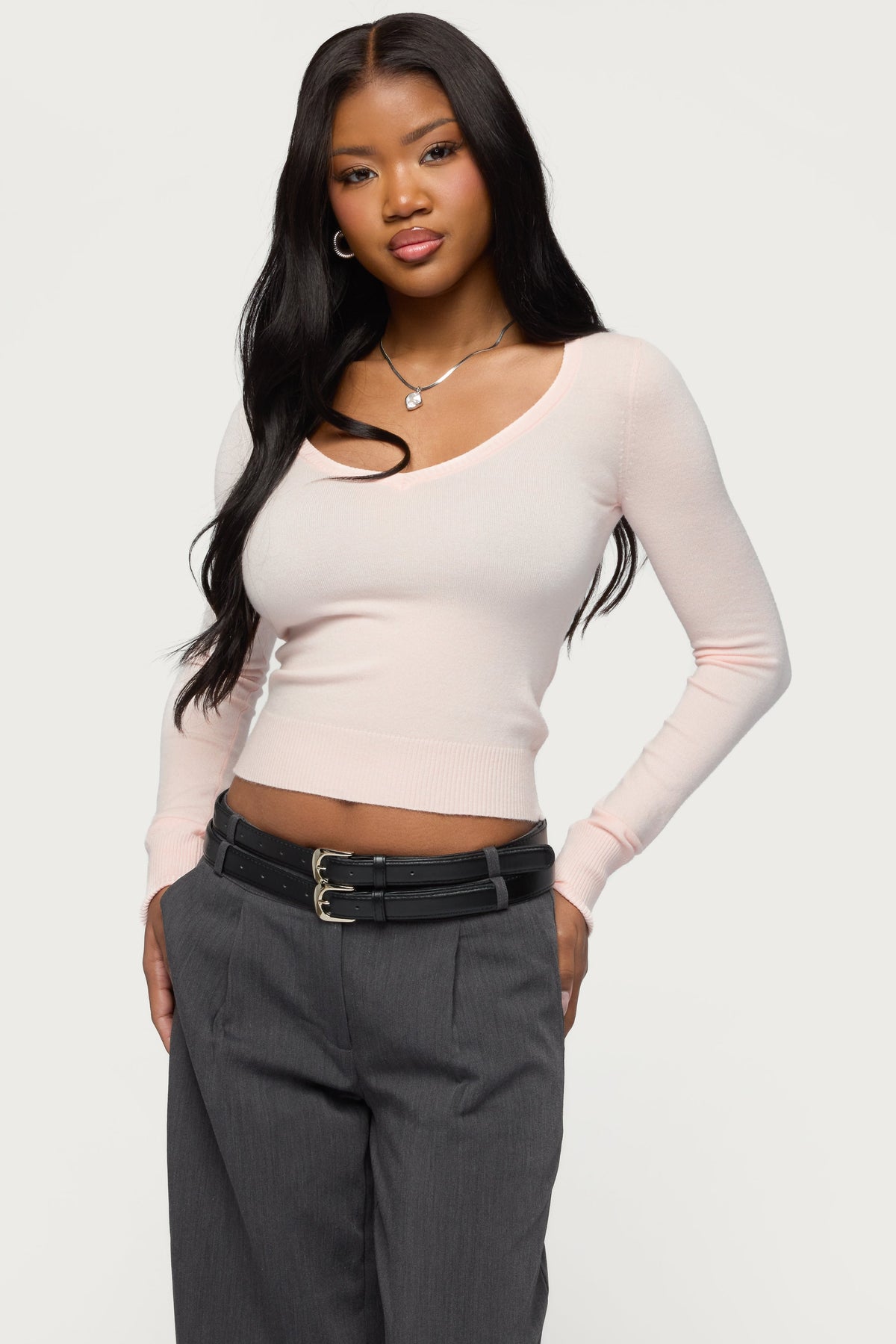 Mercedes Knitted V Neck Top