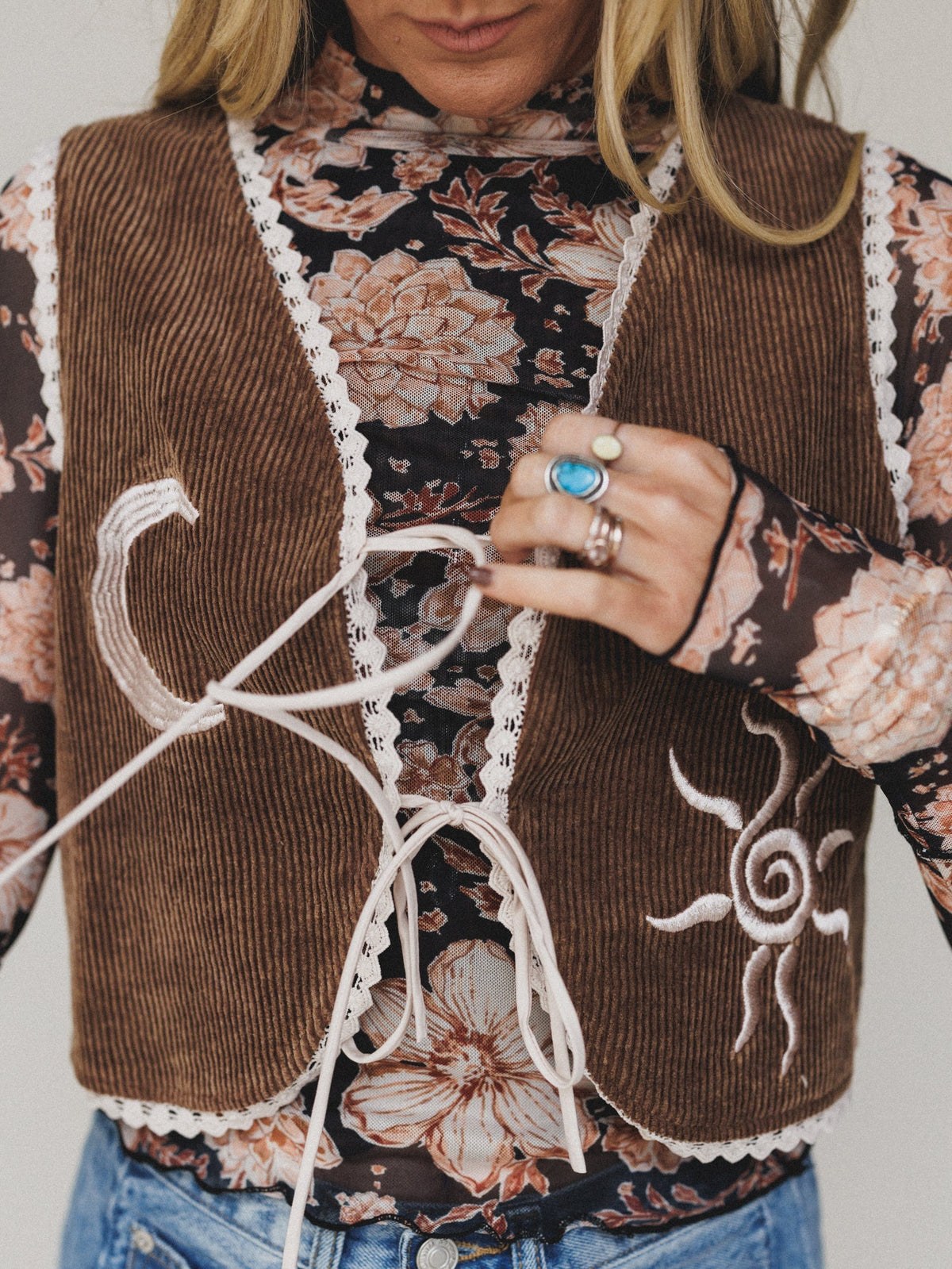 The Nest Nora Corduroy Vest Top - Brown
