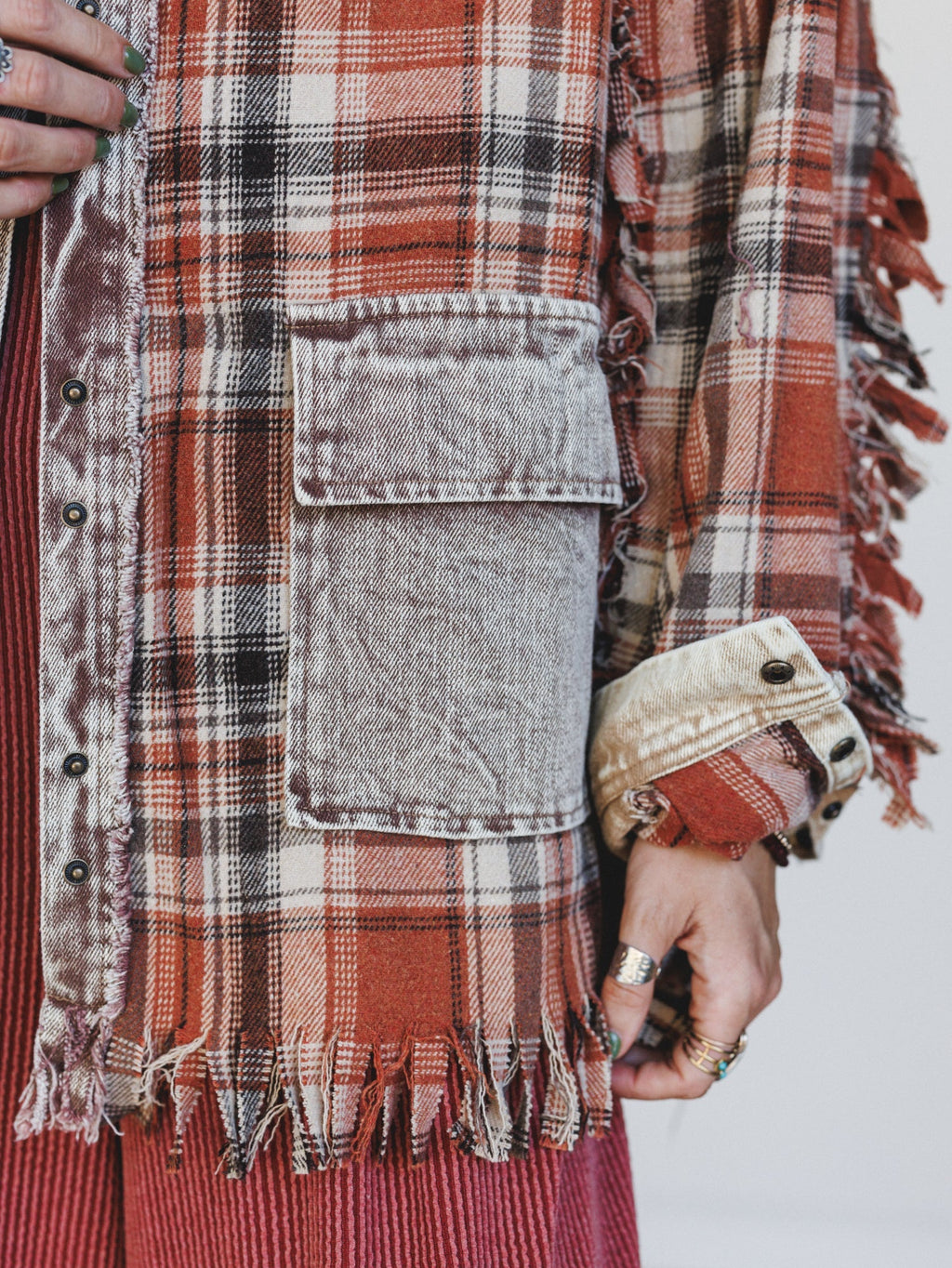 Moonlit Plaid Top - Brown