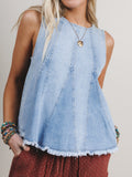 Hanging High Denim Top - Light Wash