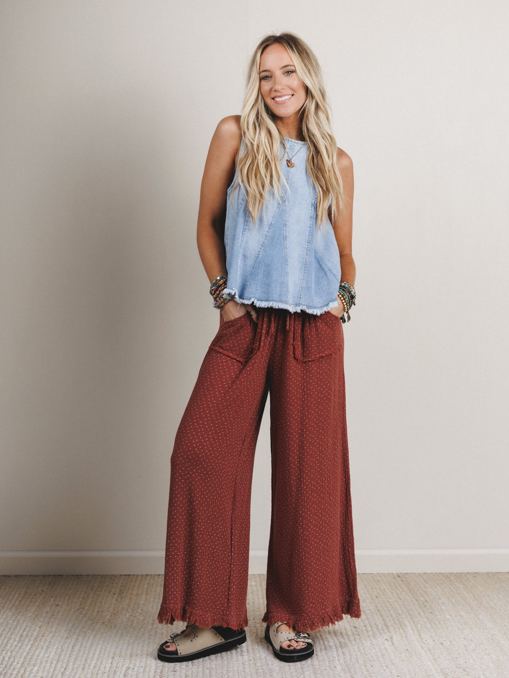 Hanging High Denim Top - Light Wash