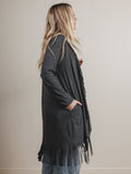 The Nest Showstopper Fringe Cardigan - Charcoal