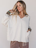 The Nest Karli Knit Pocket Top - Beige