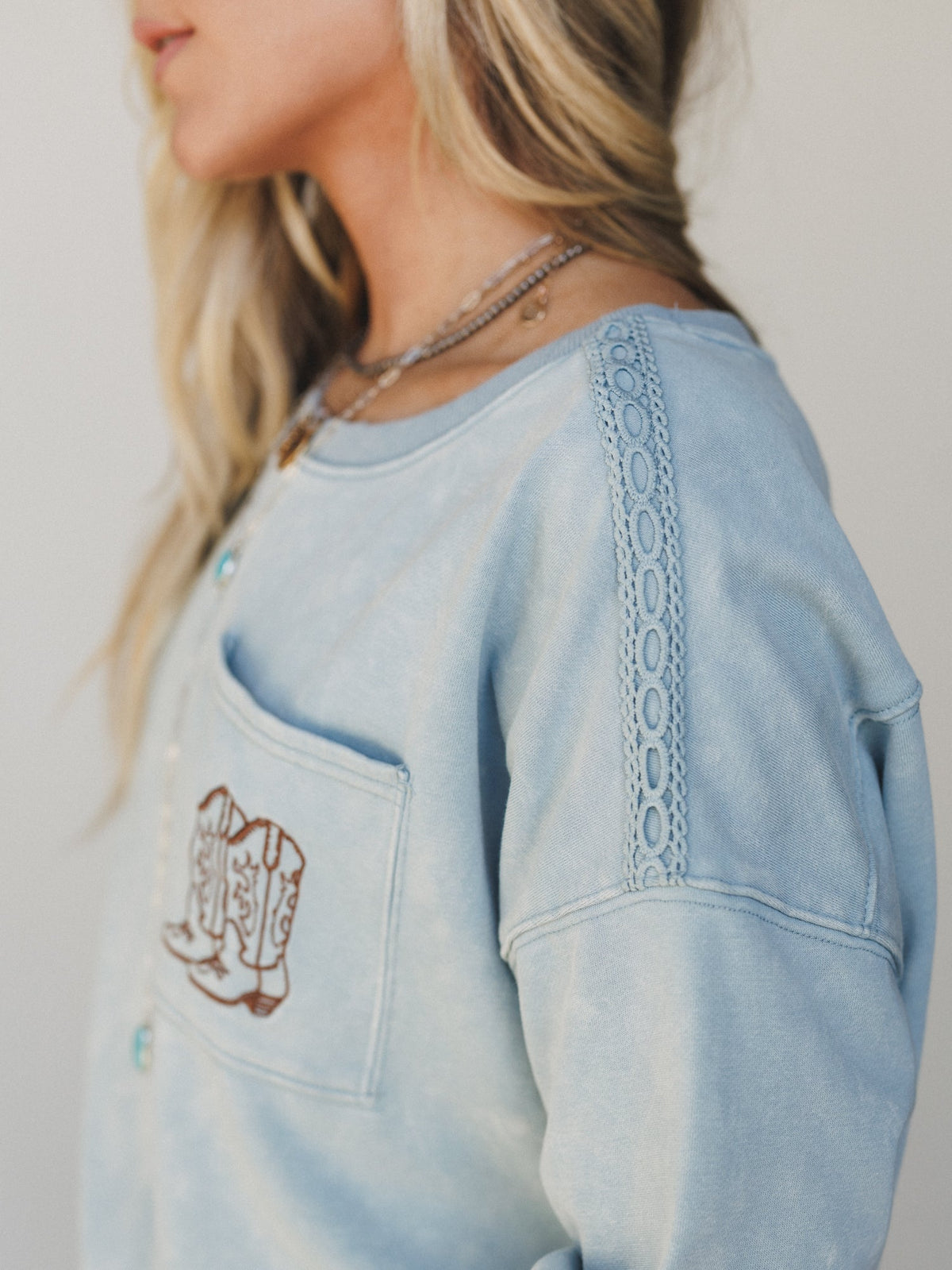 Boots Pocket Sweatshirt - Denim