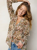 Darla Sheer Blouse - Pod Floral Mauve