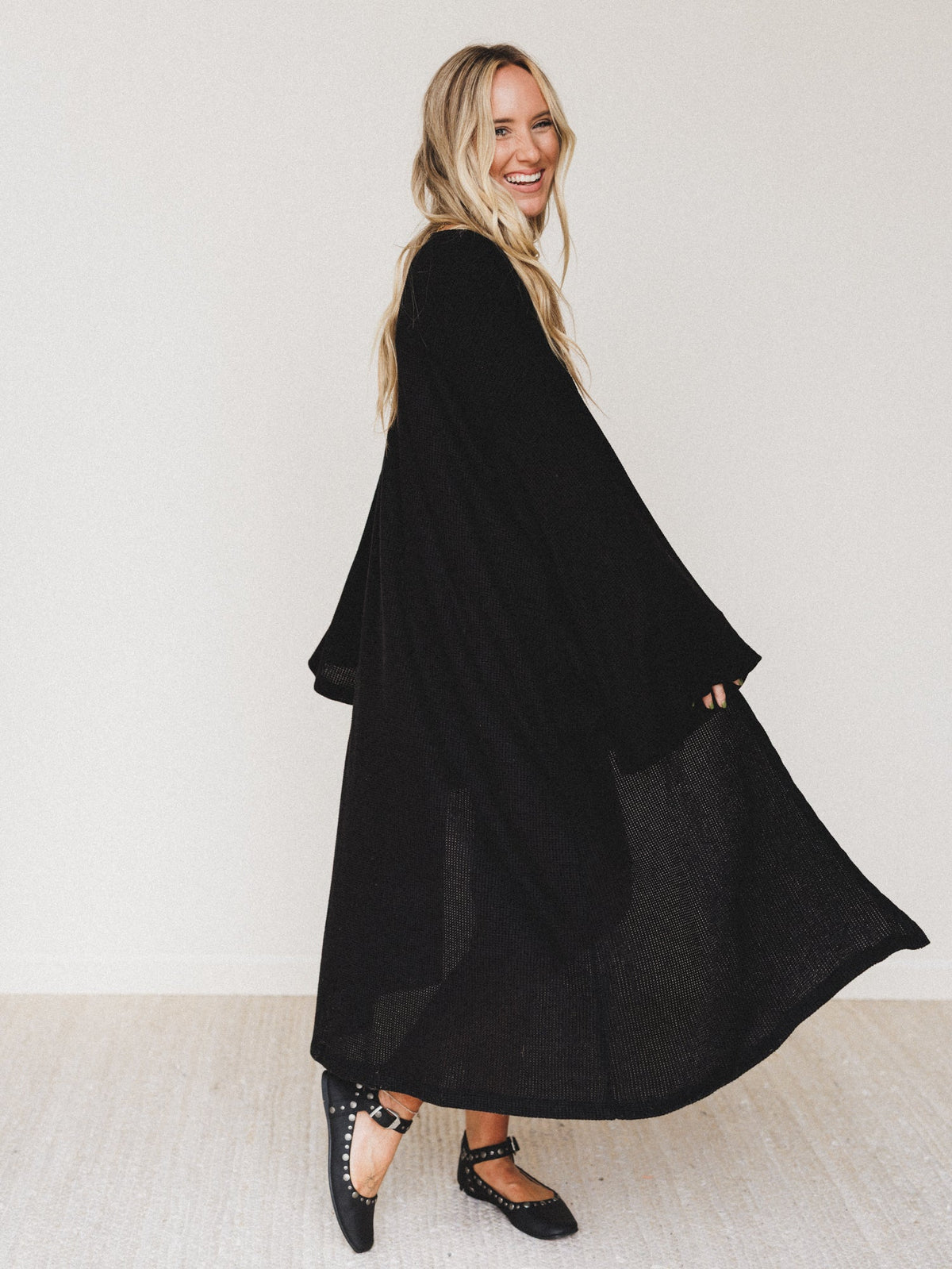 The Nest Emma Lu Duster Cardigan - Black