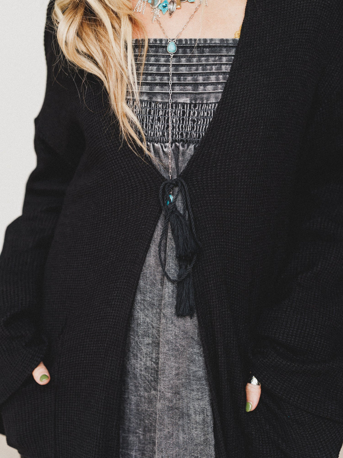 The Nest Emma Lu Duster Cardigan - Black