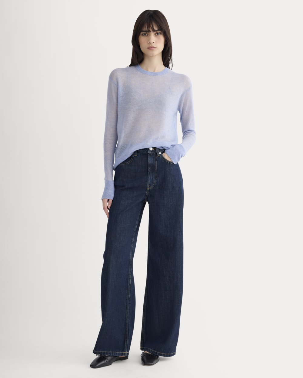 The Air Alpaca? Relaxed Crew Top | Soft Blue