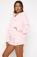Test Drive Boxy Zip Front Hoodie Icy Pink