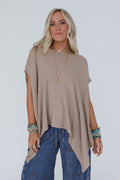 The Nest Everleigh Textured Tunic Top - Taupe